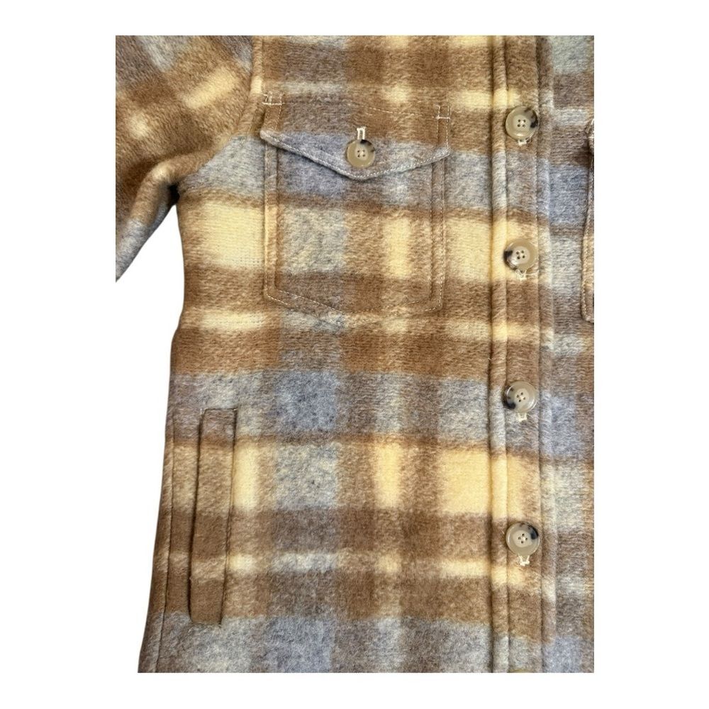 Aritzia Wilfred Free The Ganna Utility Shirt Jacket Plaid Wool Blend Sz 2XS - Picture 10 of 15